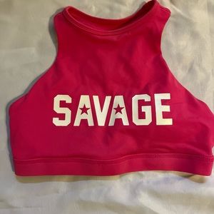 Savage barbell high neck sports bra